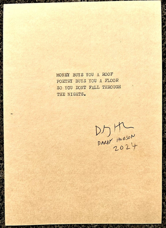 Handtyped poem, signed (made to order)